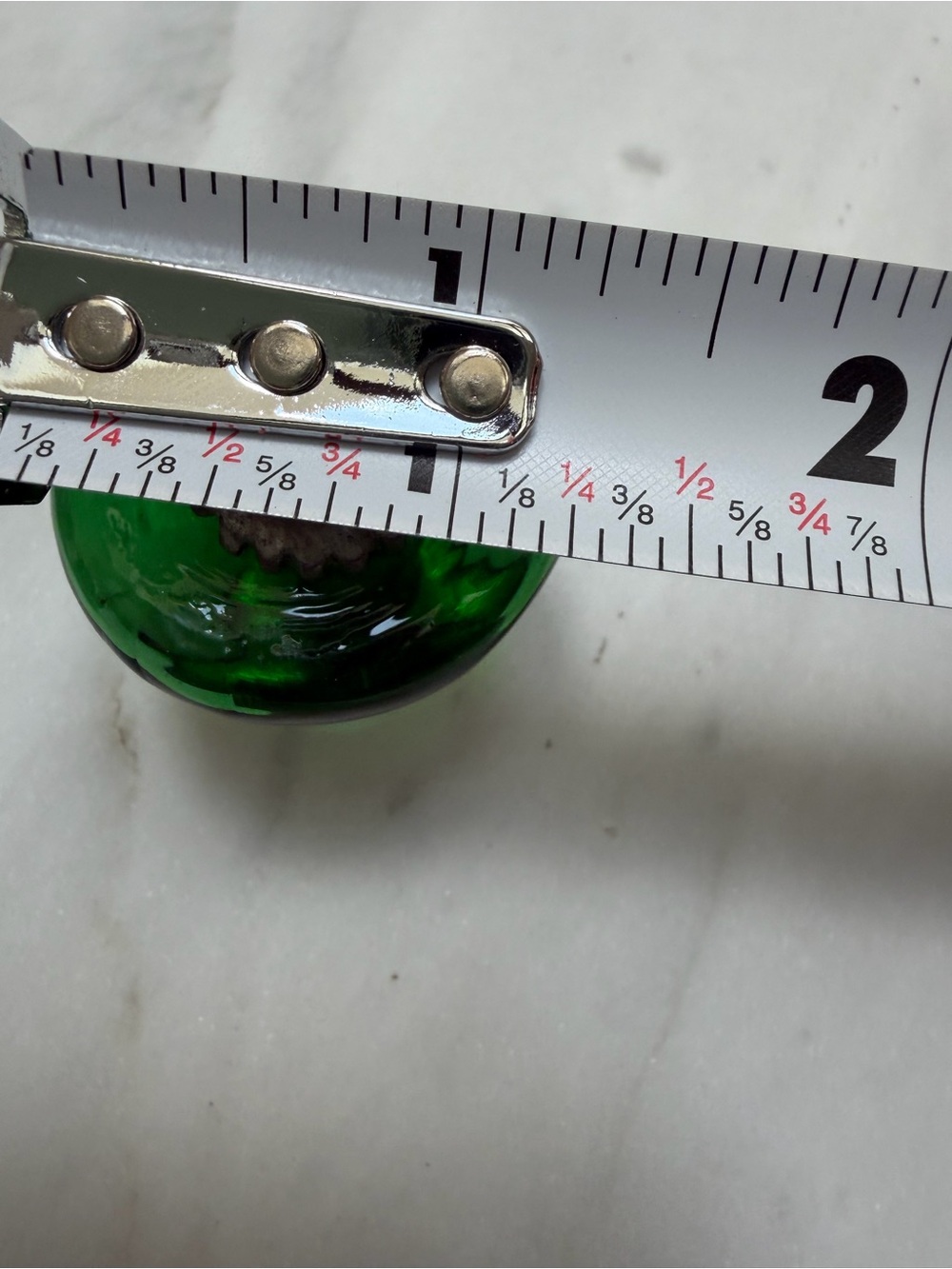 Source Unknown Green Glass and Metal Cabinet Knob - Picture 3 of 5